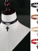 Ebay Hot Selling Cross Pendant Necklace Choker Strass Crystal On Personalized Leather Engraved Necklace