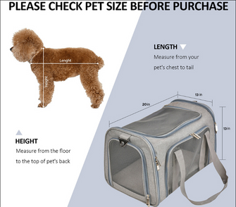 Customized size and logo soft sided pet carrier Portable durable pet bag