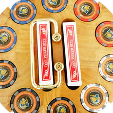 Wooden rotatable chip set poker chip turntable tray portable chip storage tray