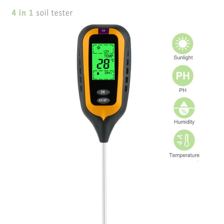 Battery Powered 4 in 1 soil survey instrument tester Lighting soil moi ...