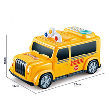 School bus safe box toy electronic piggy bank kids with light and sound