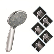 Chrome Plated Portable Bathroom 5 Function Spray Massage Water Saving Hand Shower Round Head