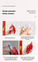 Chili Shape Avoid Over-Cutting Razor Sharp Blade Cat Dog Claw Care Toenail Nail Clipper Trimmers with LED Light for Pets