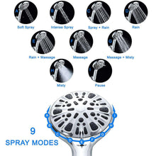 Holmine OEM 9 function shower head bath hand shower head water saving shower head