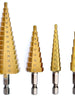 3-12 4-12 4-20 4-32mm HSS Straight Groove Step Drill Bit Titanium Coated Wood Metal Hole Cutter Core Cone Drilling Tools Set