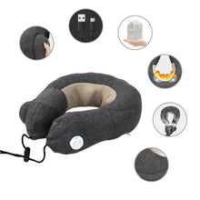 Portable For Travel U Shaped Pillow Shoulder Cervical Travel Home Car Relax Wireless Electric Neck Kneading  Heating Massager